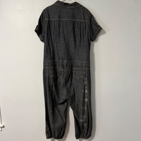 Baby Phat Womens Denim Jumpsuit Short Sleeve 100% Cotton Capri Length 18 Y2K - Picture 8 of 16